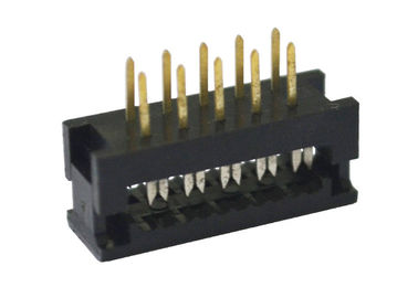 Male Header 10 Pin Idc Female Connector Gold / Tin Plating Contact Materials