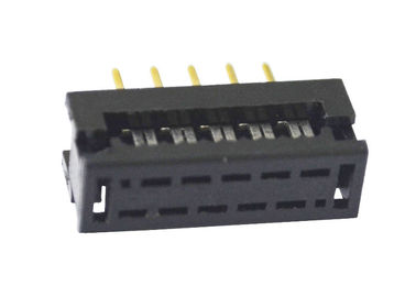 Male Header 10 Pin Idc Female Connector Gold / Tin Plating Contact Materials
