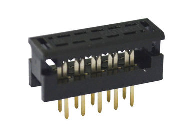 Male Header 10 Pin Idc Female Connector Gold / Tin Plating Contact Materials