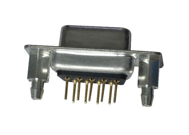 9 Pin DB D SUB Circuit Board Pin Connectors Double Row Black PBT Material
