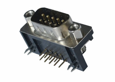 9 Pin Male DB DR D SUB Connector Gold / Tin Plating Contact Materials
