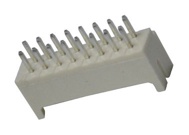 Double Row PBT Bar Wafer Connector , Brass Contact 16 Pin Female Header
