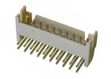 Beige 20 Pin Wire To Board Header 2.0mm Pitch Right Angle DIP Type Brass