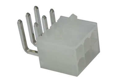 White Right Angle 6 Pin Header Wafer Pcb Wire To Board Connectors 30m Ohm