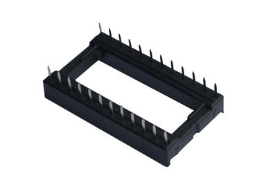 Black IC Socket DIP Square Hole Row Of Pitch 15.24mm PCB Board Connector