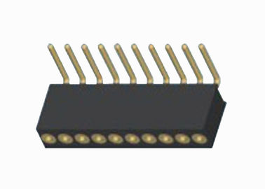 16 Pin Black Round Female Header Connector 1.27mm Single Row Right Angle