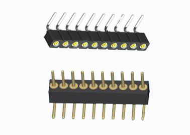 16 Pin Black Round Female Header Connector 1.27mm Single Row Right Angle
