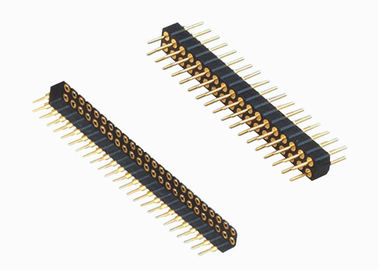 Pcb Connectors DIP Male Round Female Pin Header 2.0mm Pitch Dual Row Brass Contact Material
