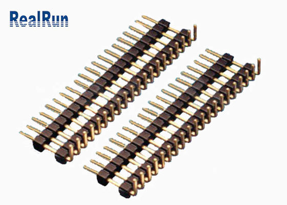 Right Angle UL94V-0 1.27mm Single Row Header Connector PA6T