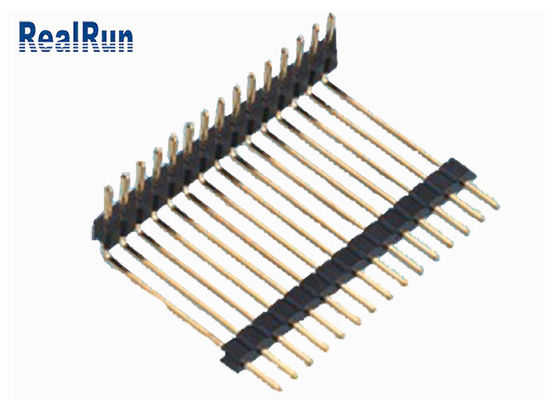 Right Angle UL94V-0 1.27mm Single Row Header Connector PA6T