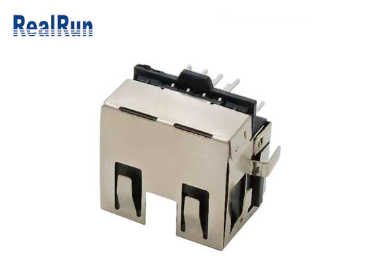 LCP UL94V-0 Phosphor Bronze RJ45 Connector Jack 500VAC With Shield