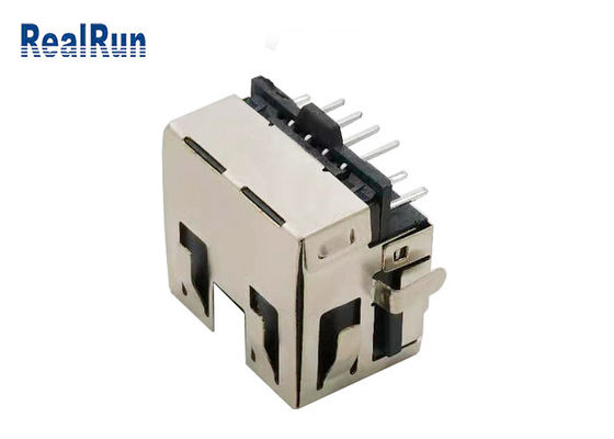 LCP UL94V-0 Phosphor Bronze RJ45 Connector Jack 500VAC With Shield