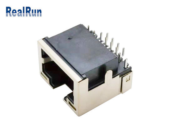 PCB 8pin RJ45 Modular Jack Connector Right Angle With LED Light 1.5A