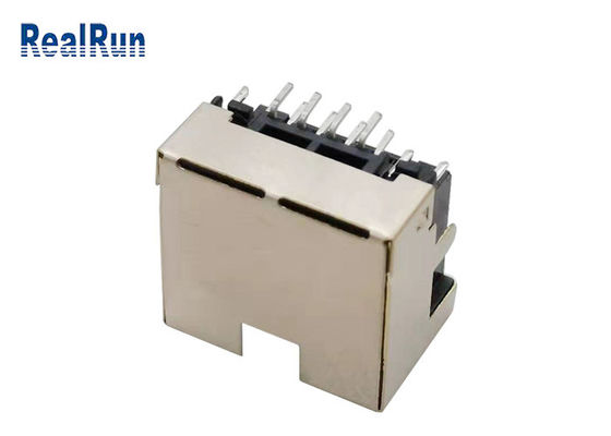 PCB 8pin RJ45 Modular Jack Connector Right Angle With LED Light 1.5A