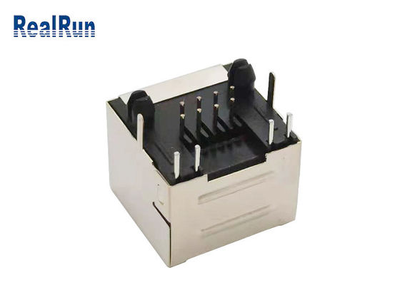 PA46 8P8C Modular RJ45 Female Connector PBT With Metal Shield