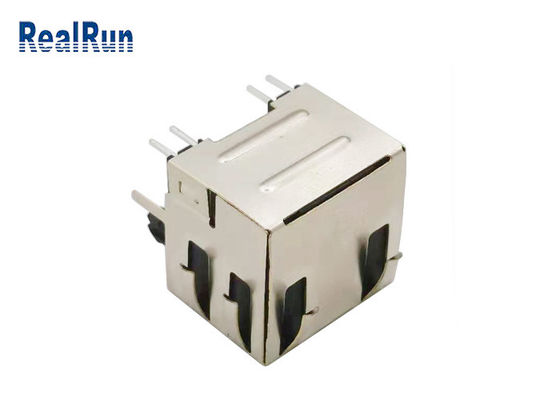PA6T PBT RJ45 Female Connector Socket Elastic Shell Shield