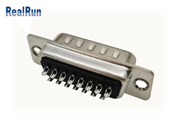 15 Pin D Subminiature Connector Stamped Contact Straight PBT