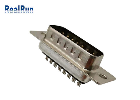15 Pin D Subminiature Connector Stamped Contact Straight PBT