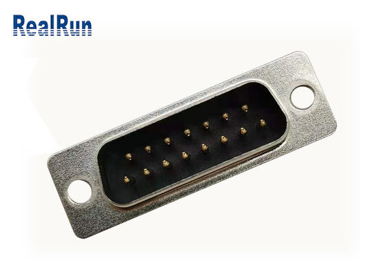 15 Pin D Subminiature Connector Stamped Contact Straight PBT