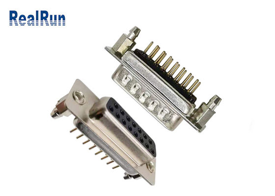 Straight DP 15 Pin PCB 1000VAC D SUB Connector Male Female PBT