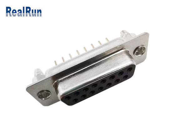 Straight DP 15 Pin PCB 1000VAC D SUB Connector Male Female PBT