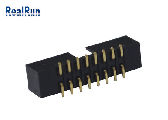 Pitch 2.0mm Dual Row SMT Box Header PA6T Black Plastic