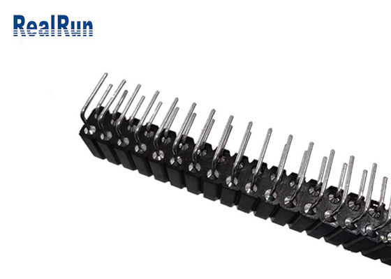 UL94V-0 2.54mm Round Female Pin Header Right Angle 80 Pin SGS