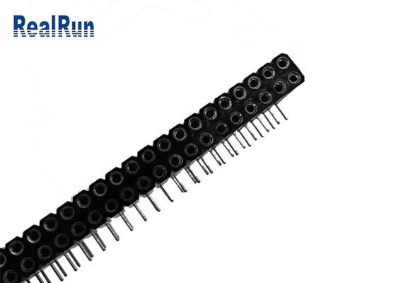 UL94V-0 2.54mm Round Female Pin Header Right Angle 80 Pin SGS