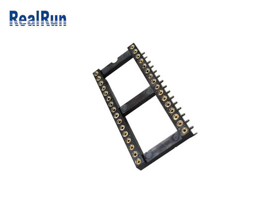 1.778mm SMT Round Holes Ic Socket Connector 32 Pin PPS UL94V-0