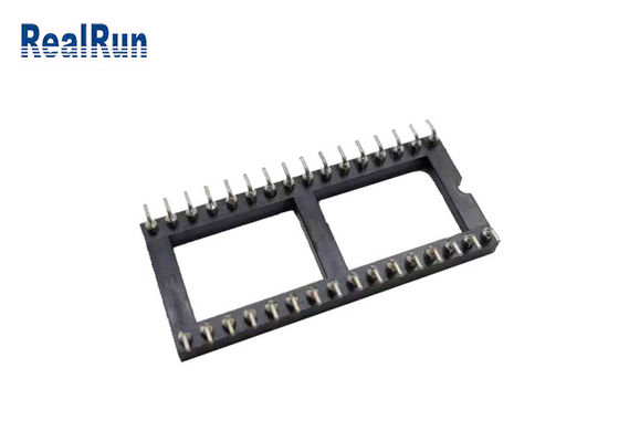 1.778mm SMT Round Holes Ic Socket Connector 32 Pin PPS UL94V-0