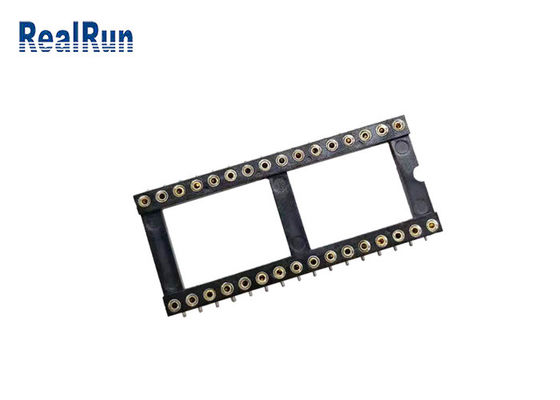 1.778mm SMT Round Holes Ic Socket Connector 32 Pin PPS UL94V-0