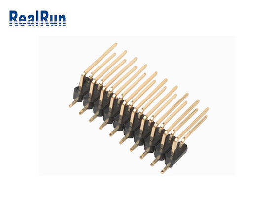 DC500V Dual Layer SMD Pin Header Right Angle Brass PA6T PBT