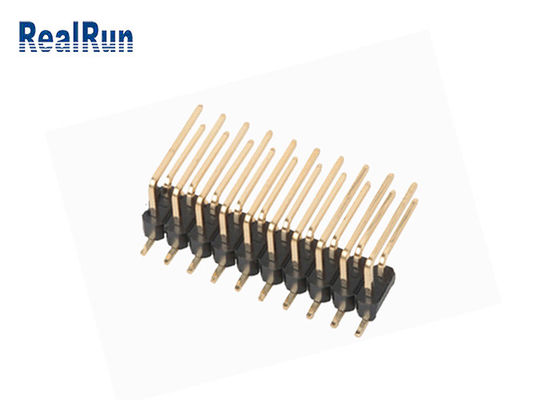 DC500V Dual Layer SMD Pin Header Right Angle Brass PA6T PBT