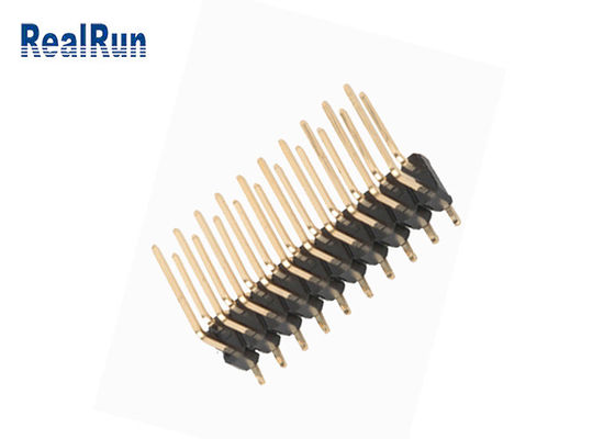 DC500V Dual Layer SMD Pin Header Right Angle Brass PA6T PBT