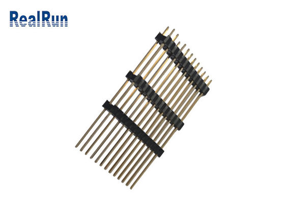 PBT LCP PA6T 40P Dual Row Pin Header Straight Three Plastic Au 3U&quot;