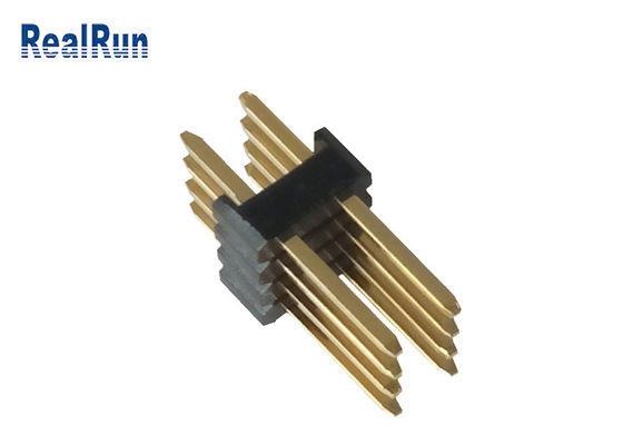 PA6T PBT LCP Dual Row Pin Header Brass 8P 3.0A Board To Board UL94V-0