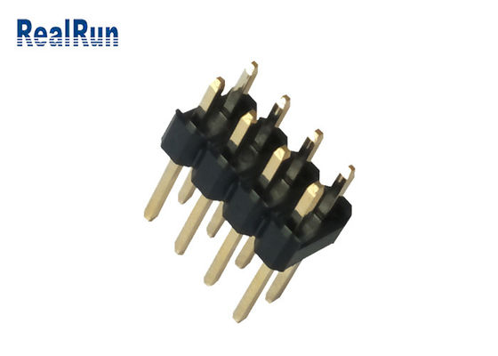 PA6T PBT LCP Dual Row Pin Header Brass 8P 3.0A Board To Board UL94V-0