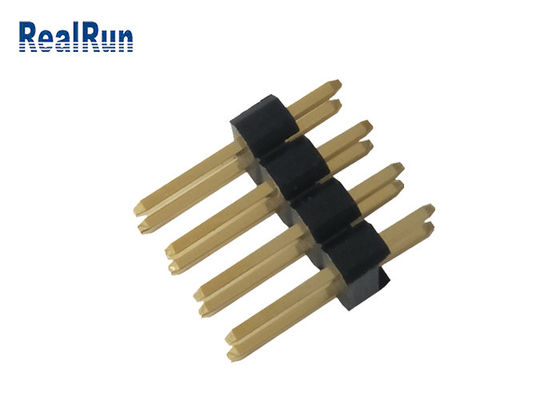 PA6T PBT LCP Dual Row Pin Header Brass 8P 3.0A Board To Board UL94V-0