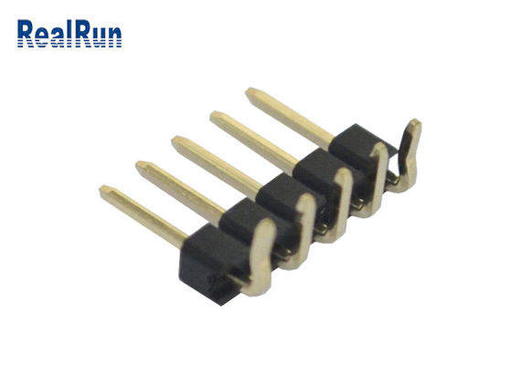 3A 5P PA6T PBT LCP SMT Pin Header 2.54mm Single Row Right Angle UL94V-0