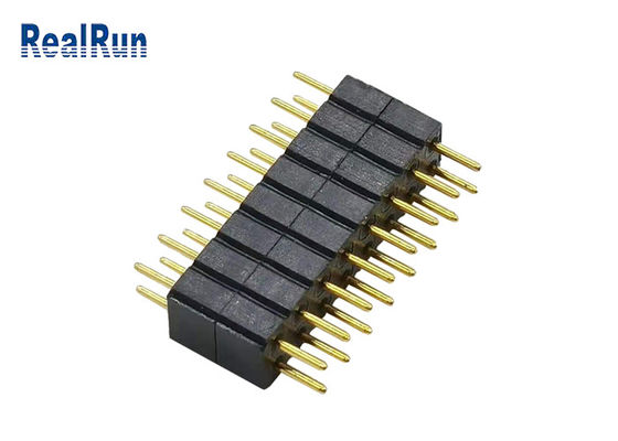 2.0mm LCP PBT PA6T Round Pin Header Dip Connector 16P Double Row PPS