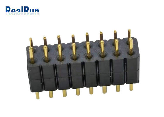 2.0mm LCP PBT PA6T Round Pin Header Dip Connector 16P Double Row PPS