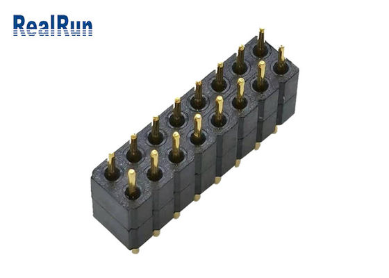 2.0mm LCP PBT PA6T Round Pin Header Dip Connector 16P Double Row PPS