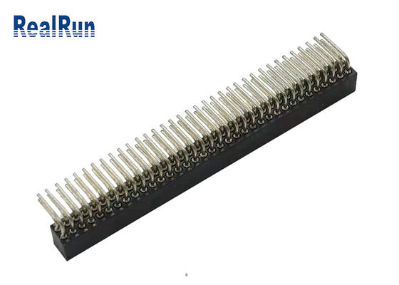 Brass CuZn38Pb Round Pin Female Header 70P Right Angle PA6T PPS