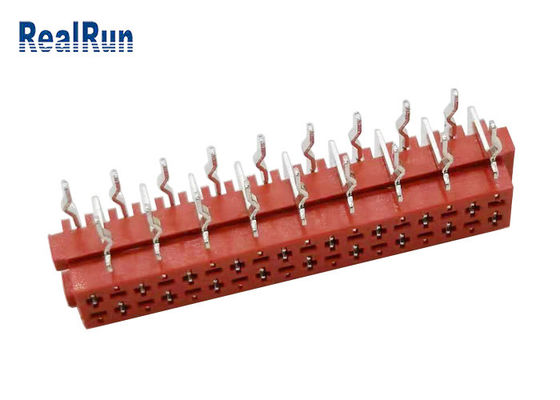 RoHS Pass Red 1.27 Mm Idc Connector Socket Female 18P 90° Bend Insert Without Ear