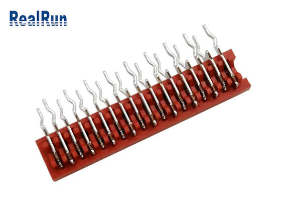RoHS Pass Red 1.27 Mm Idc Connector Socket Female 18P 90° Bend Insert Without Ear