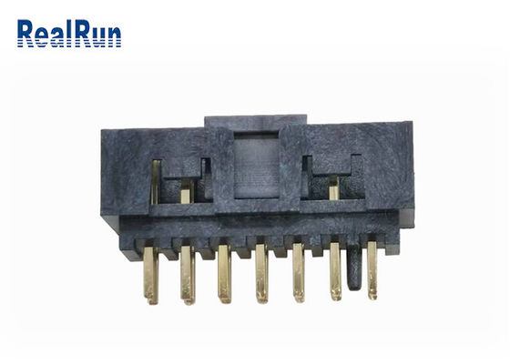 PBT  H6.4 30% GF Double Row Box Header UL94V-0 14P IDC Socket Brass