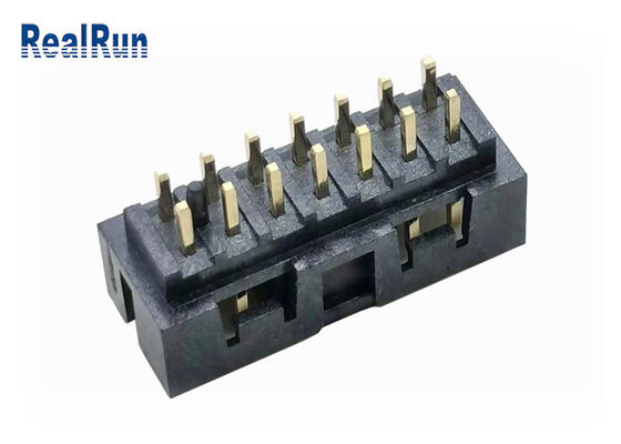 PBT  H6.4 30% GF Double Row Box Header UL94V-0 14P IDC Socket Brass