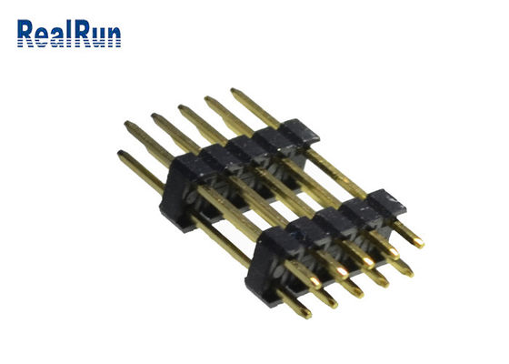0.75A PBT Pin Header Connecto UL94V-0 Brass Double Row 2.54mm SGS