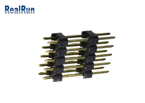 0.75A PBT Pin Header Connecto UL94V-0 Brass Double Row 2.54mm SGS