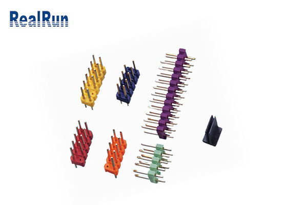 Colored PA6T Brass Pin Header Connector 500VAC/ Min Double Row